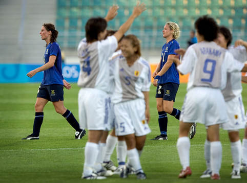 Sverige - Japan: Malin Moström och Victoria Svensson, depp
