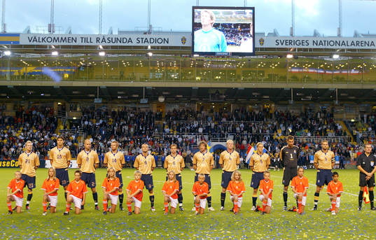 Fotboll, Sverige - Holland, jubileumslandskamp