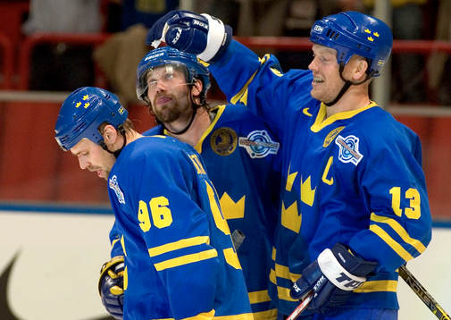 Peter Forsberg, Mats Sundin och Tomas Holmström, Sverige
