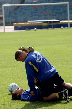 Zlatan Ibrahimovic får massage