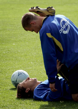 Zlatan Ibrahimovic får massage