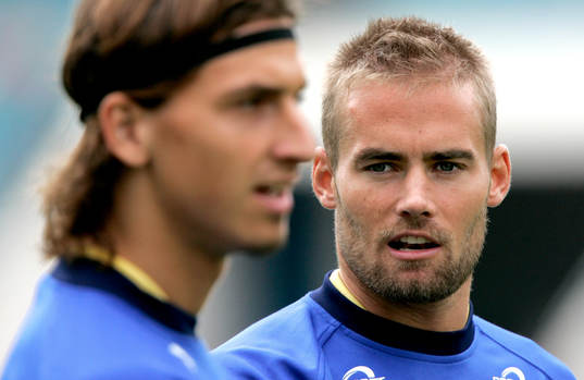 Olof Mellberg och Zlatan Ibrahimovic
