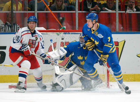 Kim Johansson och Mikael Tellqvist, målvakt, Sverige och