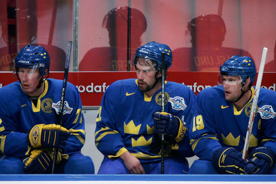 Jörgen Jönsson, Peter Forsberg och Markus Näslund,