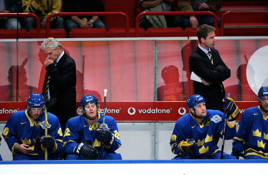 Hardy Nilsson och Ulf Dahlén, förbundskapten Sverige är