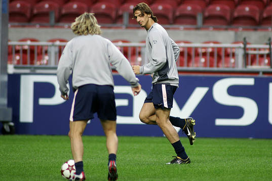 Zlatan Ibrahimovic och Pavel Nedved tränar på Amsterdam