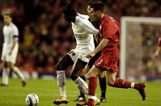 Emmanuel Adebayor, Monaco och Steve Finnan, Liverpool