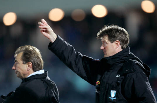 Tom Prahl, tränare, Malmö och Patrik Johansson,