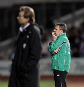 Anders Linderoth, tränare Hammarby och Tom Prahl, tränare