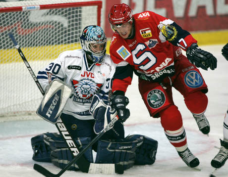 Fredrik Norrena, målvakt, Linköping och Jonas Andersson,