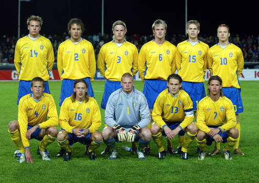 Sveriges start elva.  Lagbild