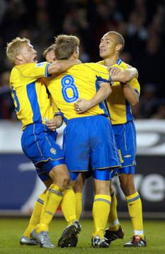 Marcus Allbäck, Anders Svensson, Henrik Larsson, Sverige