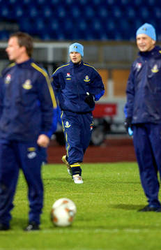 Träning, Fredrik Ljungberg som knappt var med halva