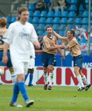 Rade Prica, Rostock, jubel med David Rasmunssen