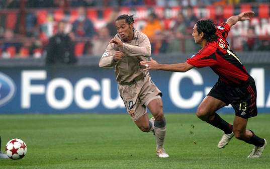 Ronaldinho, Barcelona och Nesta, Milan