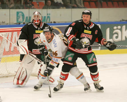 Andreas Hadelöv, målvakt, Tomas Holmström och Peter