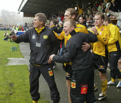 Mjällby är klara för superettan. Sören Cratz, Thomas