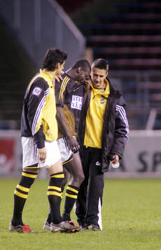 Nikola Mrdja, Pa Moudo Kah och Nebojsa Novakovic, AIK, depp