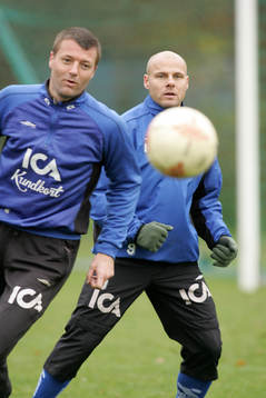 Conny Johansson, målvakt och Magnus Svensson