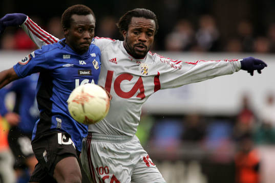Yaw Preko, Halmstad och Peter Ijeh, Göteborg