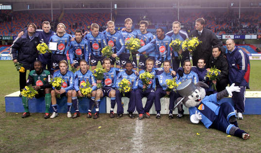Djurgården slutade 4:a i allsvenskan 2004. Lagbild