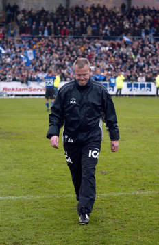 Jan Janne Andersson, tränaren Halmstad lämnar med tunga