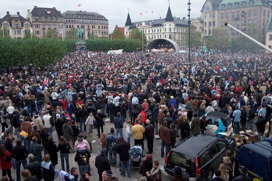 Mottagning av segrarna på Stortorget i Malmö. (SM-guld,