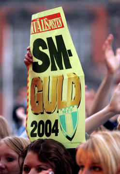Mottagning av segrarna på Stortorget i Malmö. (SM-guld,