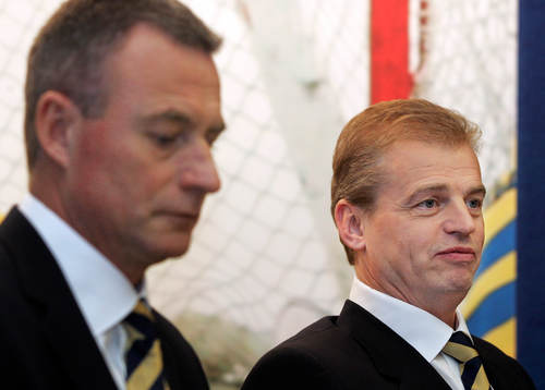 Bengt-Åke Gustafsson och Jan Karlsson, landslagscoacher i