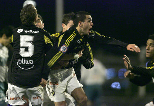 Segermålskytten Brwa Nouri, AIK. Jubel