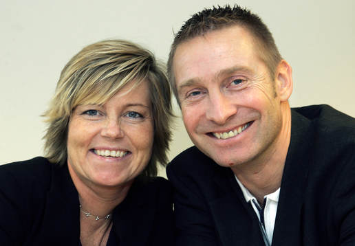 Marika Domanski Lyfors, förbundskapten och Thomas