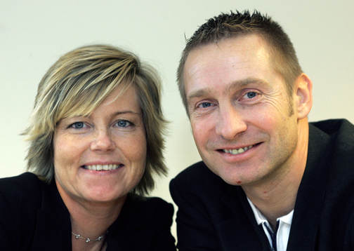 Marika Domanski Lyfors, förbundskapten och Thomas