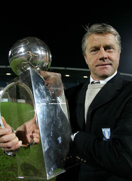 Fotboll, Malmö FF, Hasse Borg med SM-bucklan, Lennart