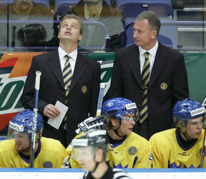 Bengt-Åke Gustavson och Jan Karlsson, tränare,