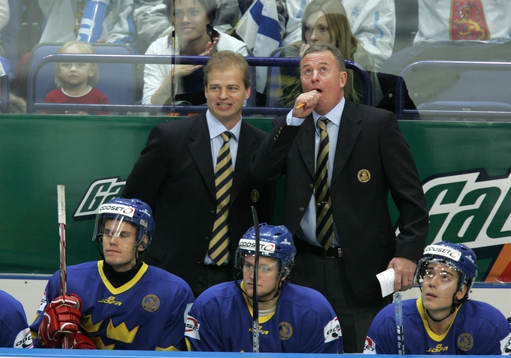 Bengt-Åke Gustafsson och Jan Karlsson, förbundskapten,