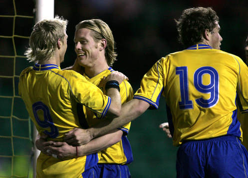 Christian Wilhelmsson, Fredrik Berglund och Johan Elmander,