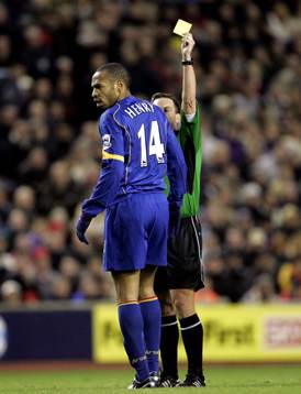 Thierry Henry, Arsenal varnas av domaren Alan Wiley
