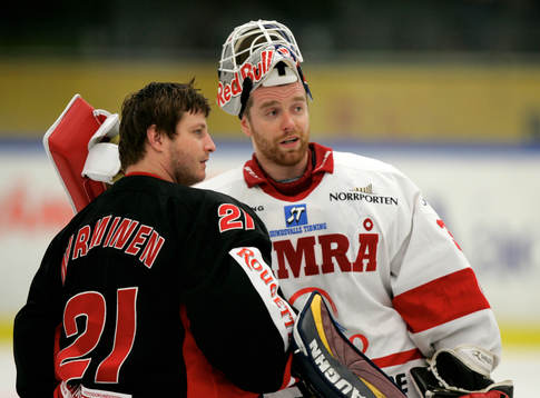 Pasi Nurminen, målvakt, Malmö och Miikka Kiprusoff,