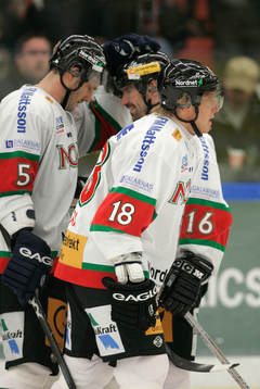 Andreas Lija, Rastislav Pavlikovsky och Marian Hossa, Mora,