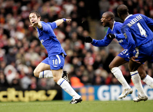 Joe Cole, Chelsea, jubel med William Gallas och Claude