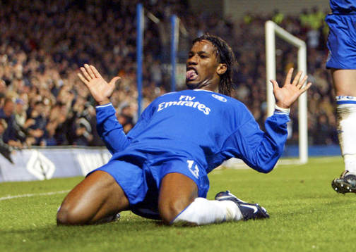 Didier Drogba, Chelsea. (jubel, måljubel, jublar)