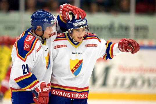 Djurgårdens tvåmålsskytt, Christian Eklund, jubel med