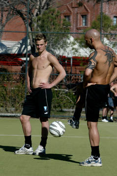 Markus Rosenberg och Greger Andrijevski, massör