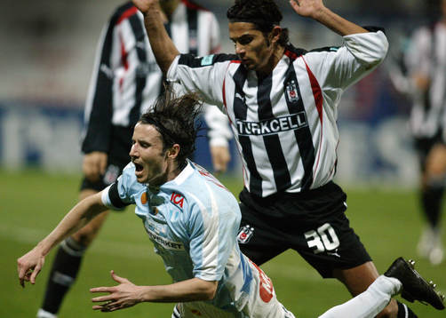 Fotboll, Malmö - Besiktas. Malmö FF spelar Efes Pilsen