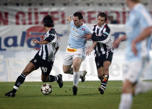 Fotboll, Malmö - Besiktas. Malmö FF spelar Efes Pilsen