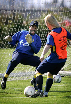 Eddie Gustafsson, målvakt och Fredrik Berglund