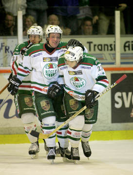 Björn Lindén och Kristofer Starck, Rögle, jubel