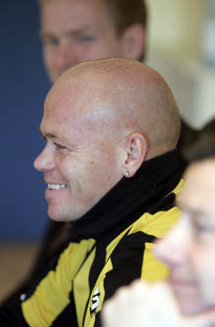 Carl Fagher och tränaren Stefan Lundin