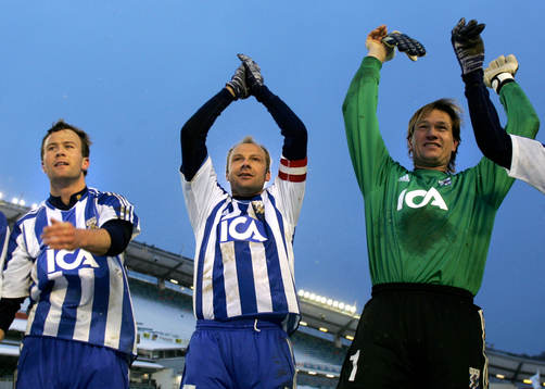 Hjalmar Jonsson, Håkan Mild och Bengt Andersson, målvakt