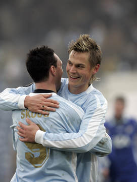 Niklas Skoog och Markus Rosenberg, Malmö (jubel)